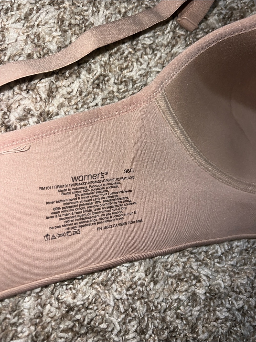 NWT! Warner's Convertible Straps & Comfort Bottom Band Nude T-Shirt Bra 36C - Picture 5 of 8
